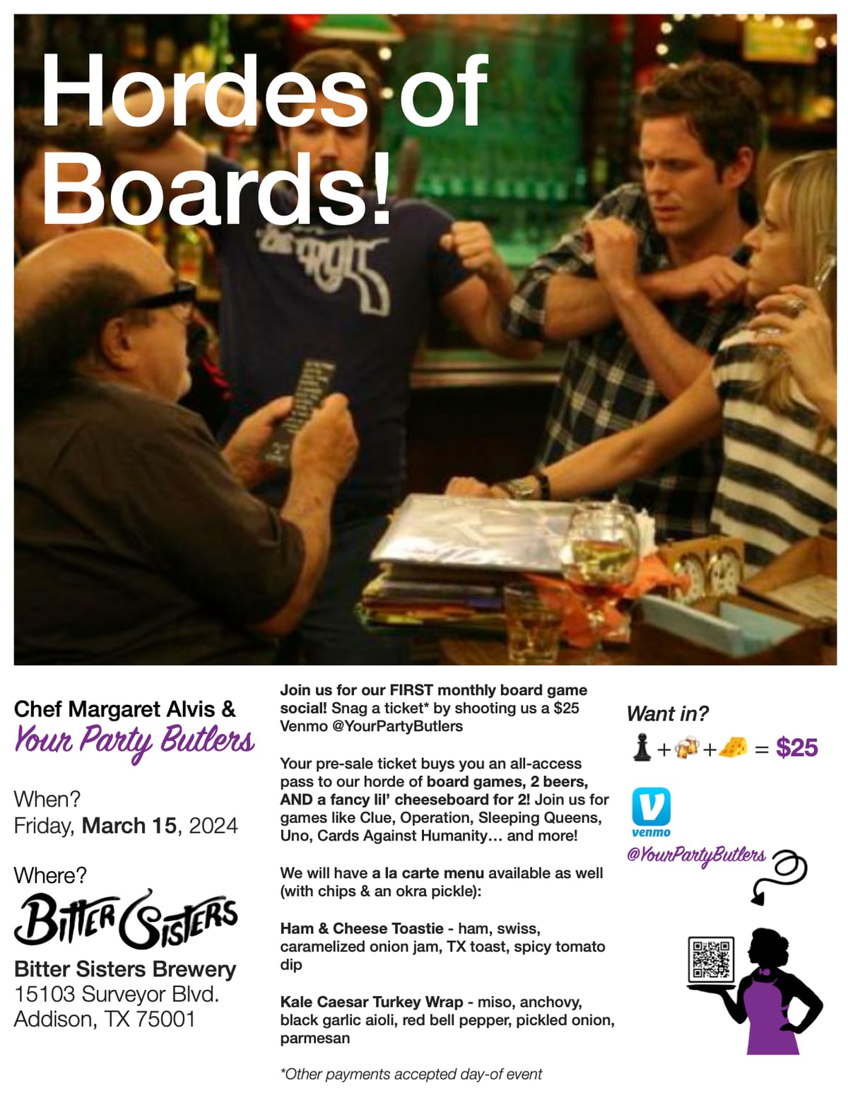 March 15th: Hordes of Boards! @ Bitter Sisters Brewery [Addison, TX]