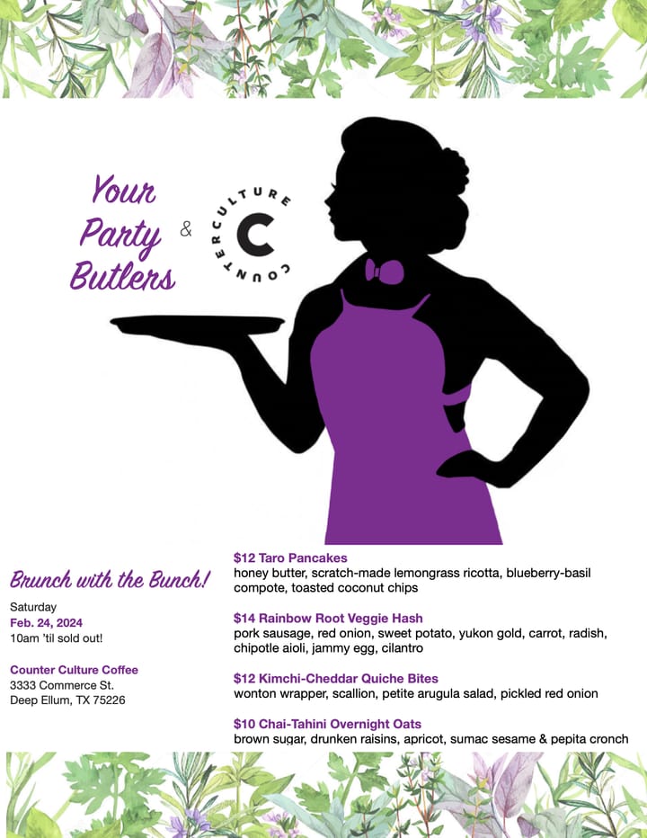 Feb. 24th: Brunch @ Counter Culture Coffee! [Deep Ellum, TX]
